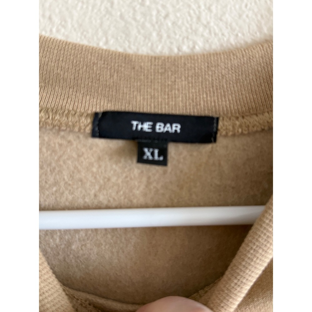 The Bar Varsity Logo Oversized Sweatshirt Camel Tan Crewneck XL - Picture 4 of 5